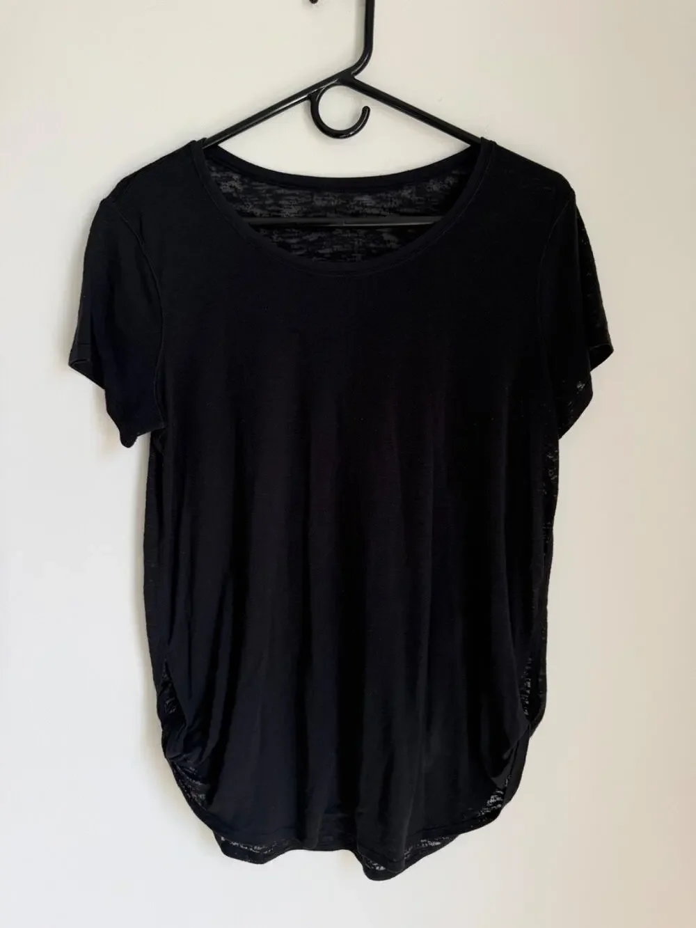 Lululemon Round Two Tee Burnout Womens Gathered Sides Shear T Shirt
